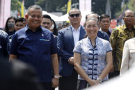 Wakil Ketua DPRD DKI Jakarta, Wibi Andrino (tengah) menghadiri Festival Kemudahan dan Pelindungan Usaha Mikro.