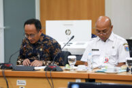 Asisten Pembangunan dan Lingkungan Hidup Sekda Provinsi DKI Jakarta, Affan Adriansyah Idris menyampaikan penjelasan.