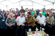 Wakil Ketua DPRD Provinsi DKI Jakarta Wibi Andrino bersama Ketua Komisi D Yuke Yurike dan Wakil Gubernur Provinsi DKI Jakarta Rano Karno tiba di CIBIS Park.