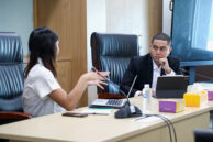 Wakil Ketua DPRD Provinsi DKI Jakarta, Wibi Andrino menyimak pemaparan.