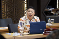 Anggota Komisi B, Francine Widjojo memberikan tanggapan.