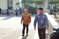 Wakil Ketua DPRD DKI Jakarta Wibi Andrino tiba di Balai Kota DKI Jakarta.