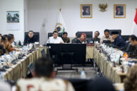 Ketua Komisi D DPRD Provinsi DKI Jakarta, Yuke Yurike memimpin jalannya rapat kerja Komisi B.