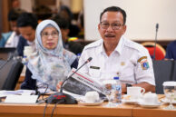 Kepala Badan Pengelolaan Keuangan Daerah (BPKD) DKI Jakarta, Michael Rolandi memberikan penjelasan.