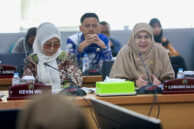 Anggota Pansus KTR DPRD Provinsi DKI Jakarta, Zahrina Nurbaiti (kanan) memberikan usulan.