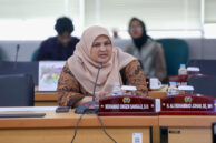 Anggota Pansus KTR DPRD Provinsi DKI Jakarta, Inad Luciawaty memberikan pencermatan.