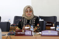 Anggota Pansus Ranperda KTR Jamilah Abdul Gani memberikan penjelasan.