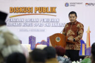 Ketua Komisi Pemilihan Umum (KPU) DKI Jakarta Wahyu Dinata memberikan kata sambutan.