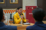 Jowanda Harahap dari Ikatan Pelajar Muhammadiyah menyampaikan aspirasi