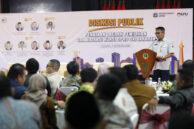 Kepala Badan Kesatuan Bangsa dan Politk Provinsi DKI Jakarta Moh Matsani memberikan kata sambutan.