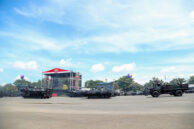 Suasana Demonstrasi ketangkasan prajurit Korps Marinir TNI AL.