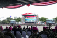 Suasana Upacara HUT TNI Angkatan Laut (AL) ke-80.