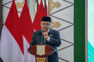 Ketua Badan Pembentukan Peraturan Daerah (Bapemperda) Abdul Aziz menyampaikan sambutan