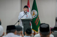 Ketua Badan Wakaf Indonesia (BWI) Provinsi DKI Jakarta, Ali Sibromalisi menyampaikan sambutan