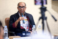 Kepala Pusat Data dan Informasi Perhubungan Dishub DKI Jakarta, Susilo Dewanto menyampaikan penjelasan.