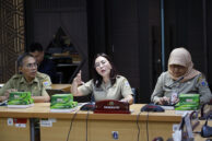 Kepala Biro Kerja Sama Daerah Setda Provinsi DKI Jakarta Marulina Dewi Mutiara memberikan tanggapan.